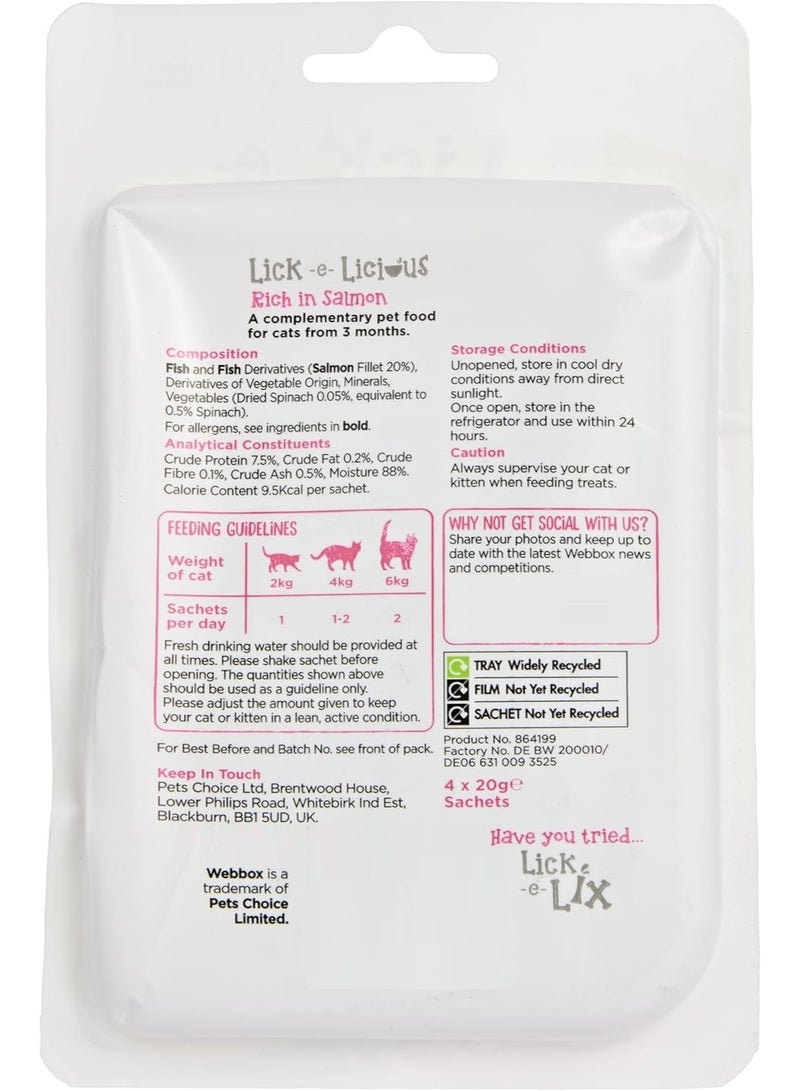 ويبوكس ليك إي ليشيوس غني بنكهة السلمون مع إضافة حساء الخضار للقطط 4 × 20 غرام - Image 2